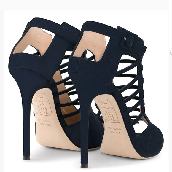 Giuseppe for Jennifer Lopez Jen Caged Navy suede - Picture 3 of 7